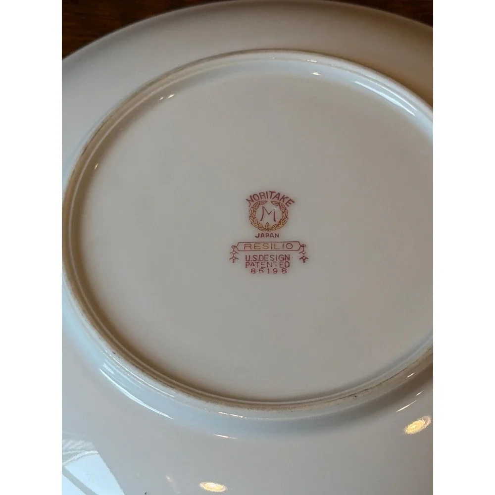 Antique Noritake Cream Soup Bowl and Saucer, Resilio Pattern, 1920s